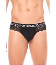 String noir en dentelle délicate - LM2006-57BLK